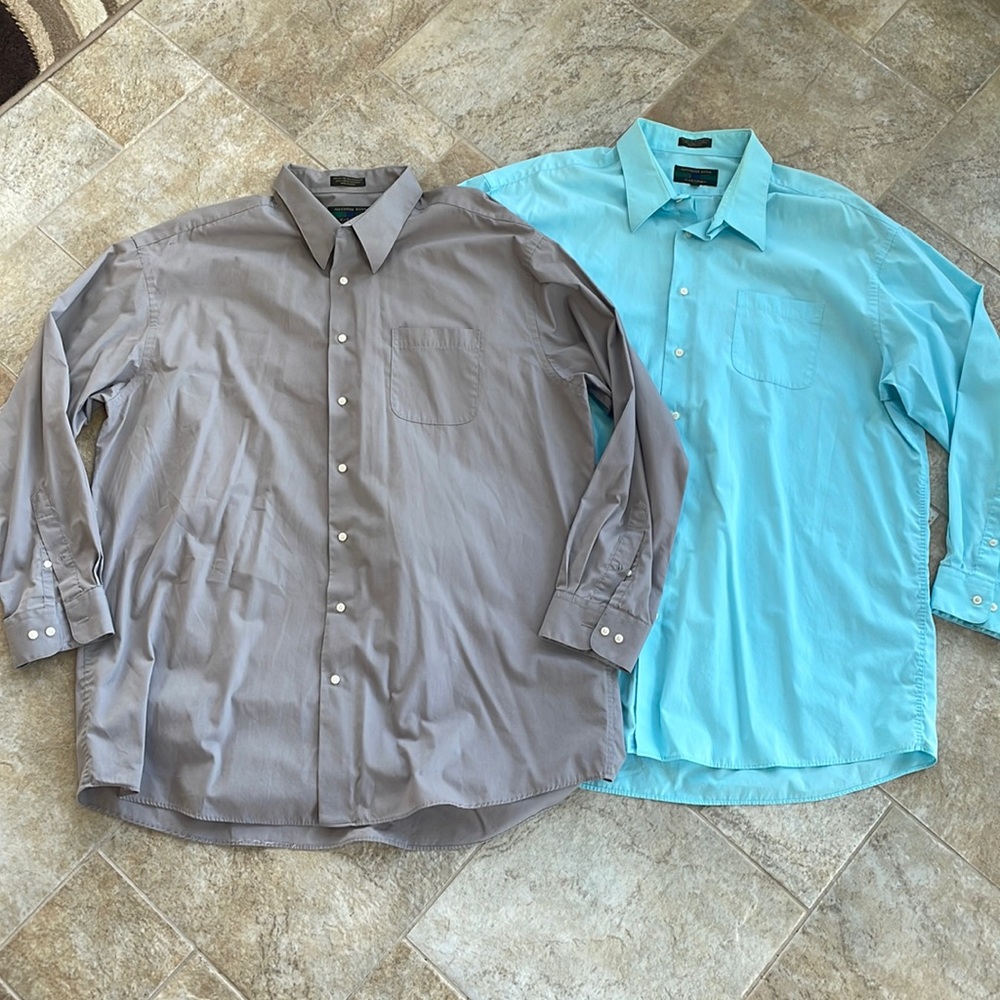 2 Mens Dress Shirts 2XLT